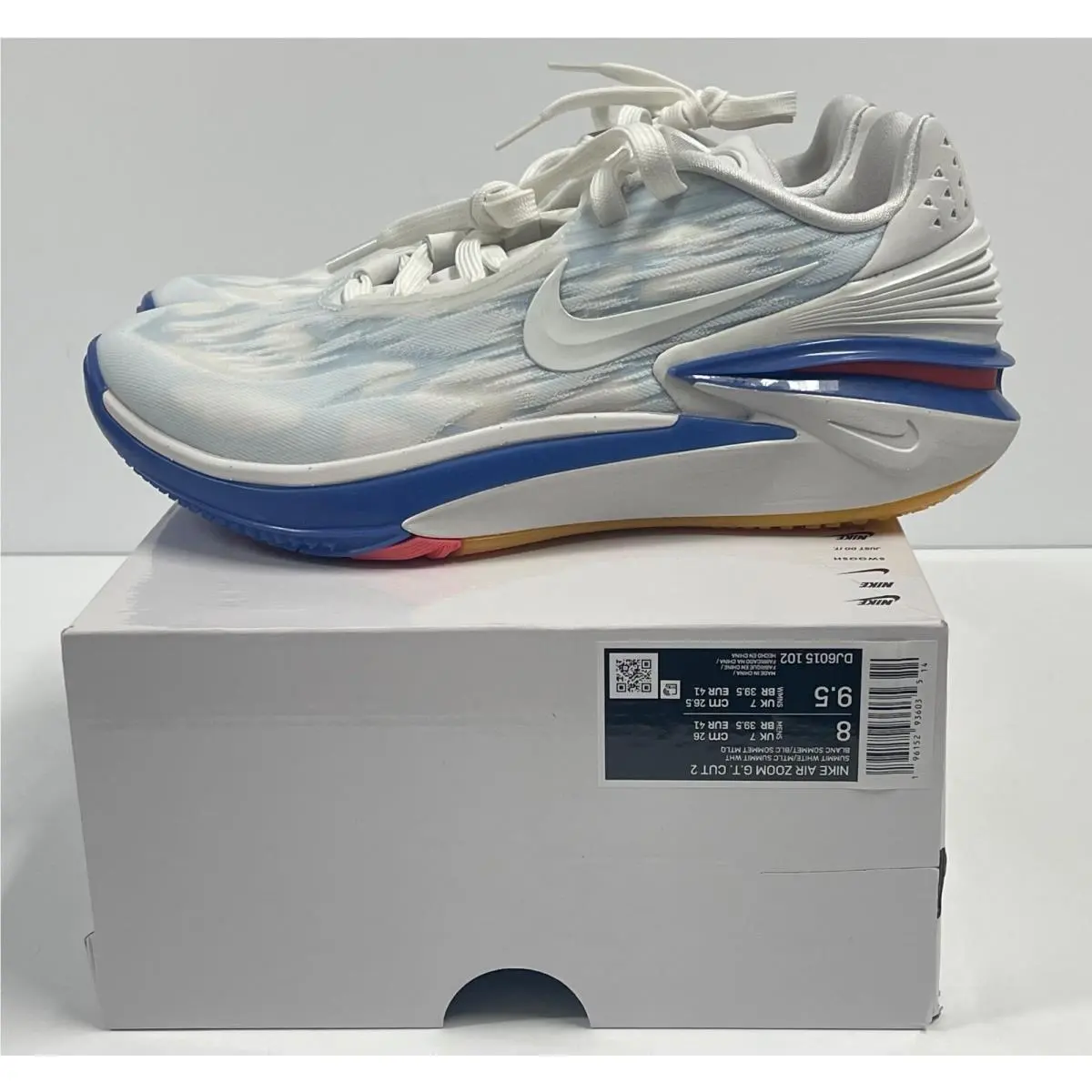 Nike Air Zoom GT Cut 2 Summit White Icey Blue Orange Her Story DJ6015-102 Mens 8