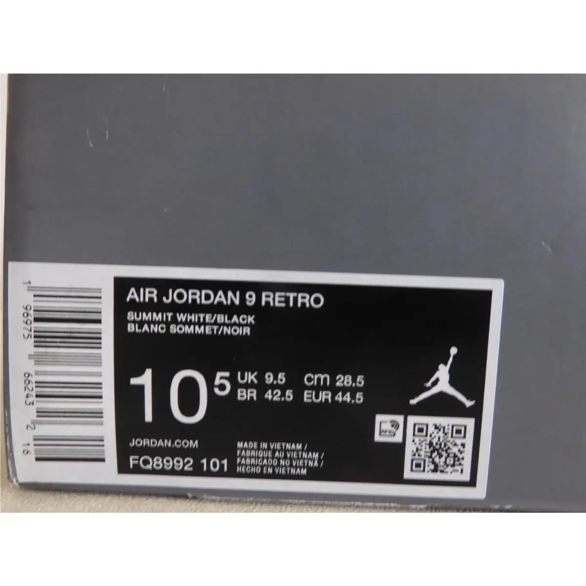 Nike shoes - Air Jordan 9 - Air - FQ8992 101 - White (UPC: 196975662432) 6