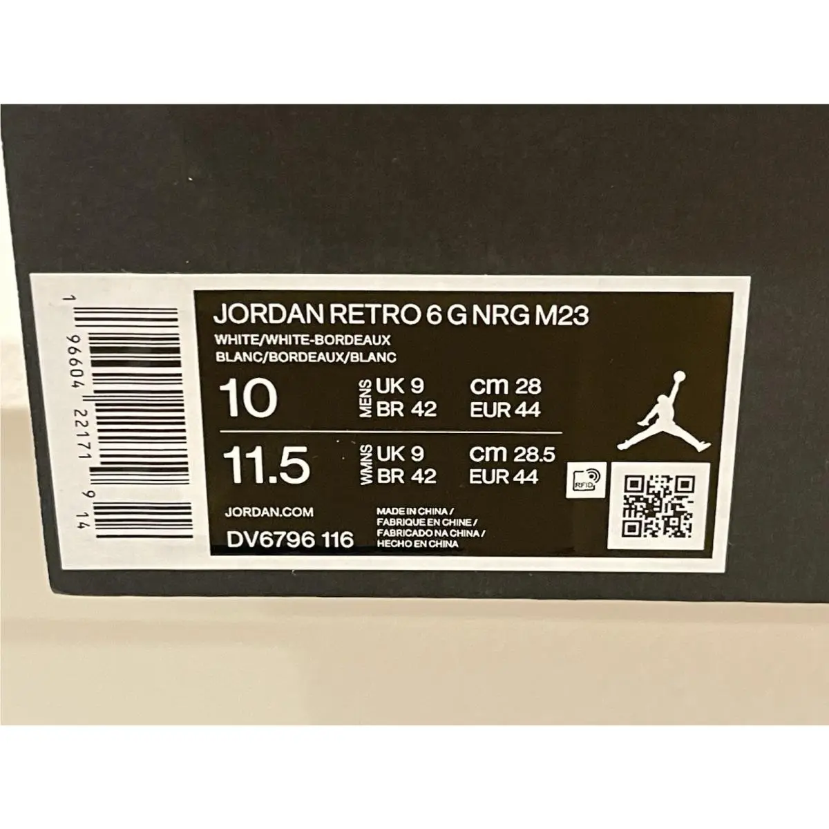 Nike shoes - Air Jordan Retro - Air Retro - DV6796-116 - Red, Manufacturer: White/Borduex 0
