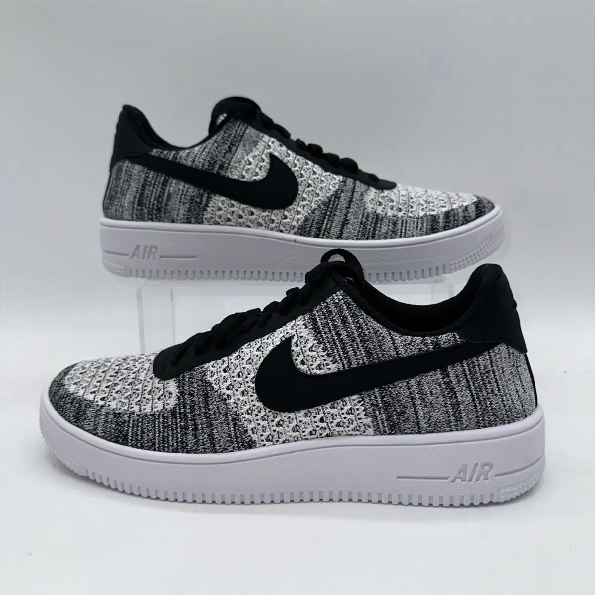 Men`s Size 12 Air Force 1 Flyknit 2.0 AV3042 001 Black/white Basketball by Nike