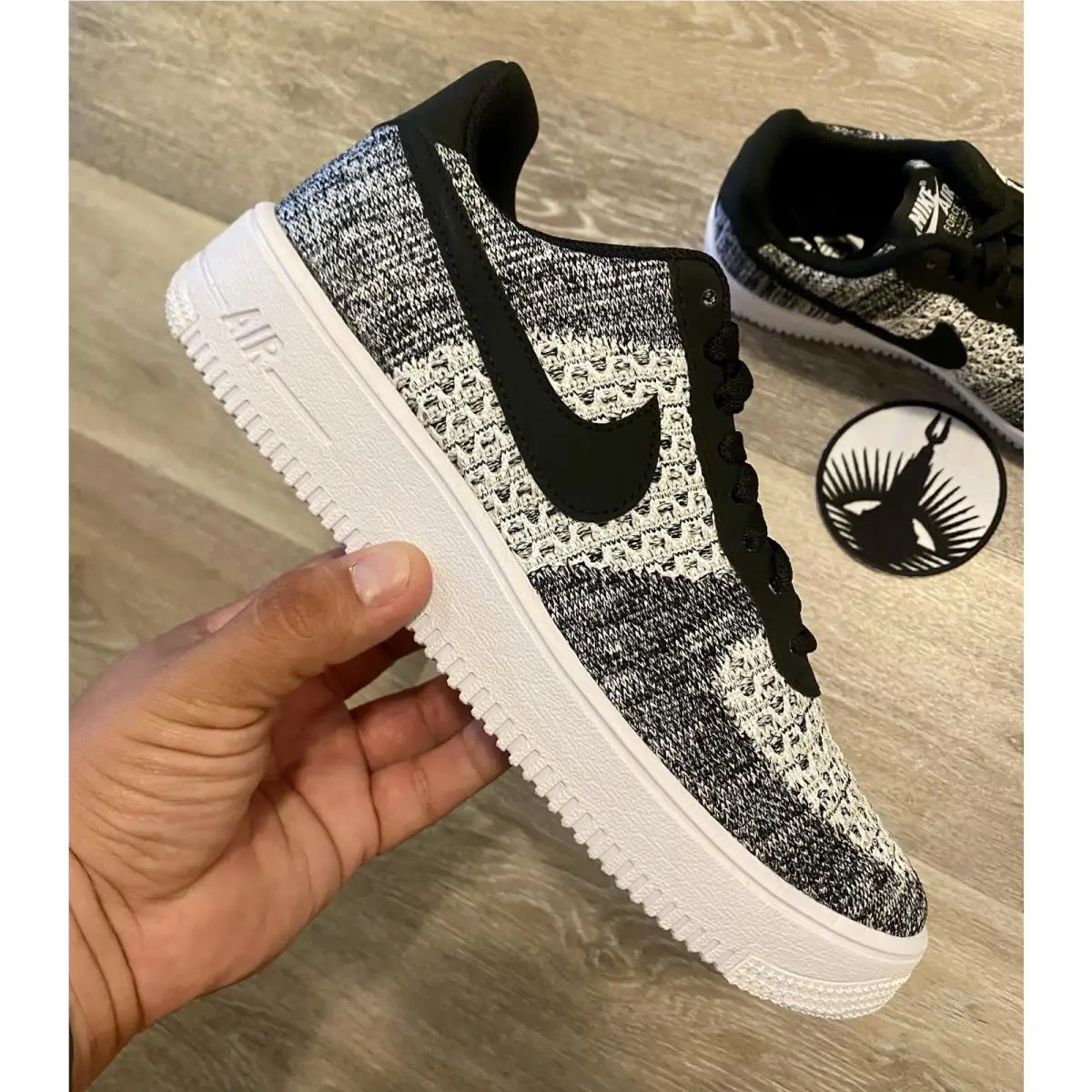 Nike shoes - Nike Air Force 1 Flyknit 2.0 - AV3042-001 - Black/Pure Platinum-Black-White 8