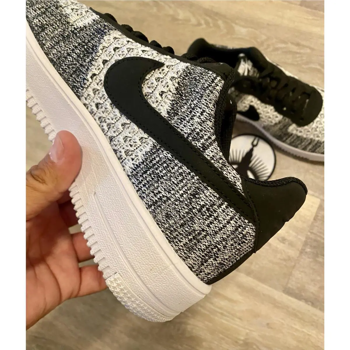 Nike shoes - Nike Air Force 1 Flyknit 2.0 - AV3042-001 - Black/Pure Platinum-Black-White 1