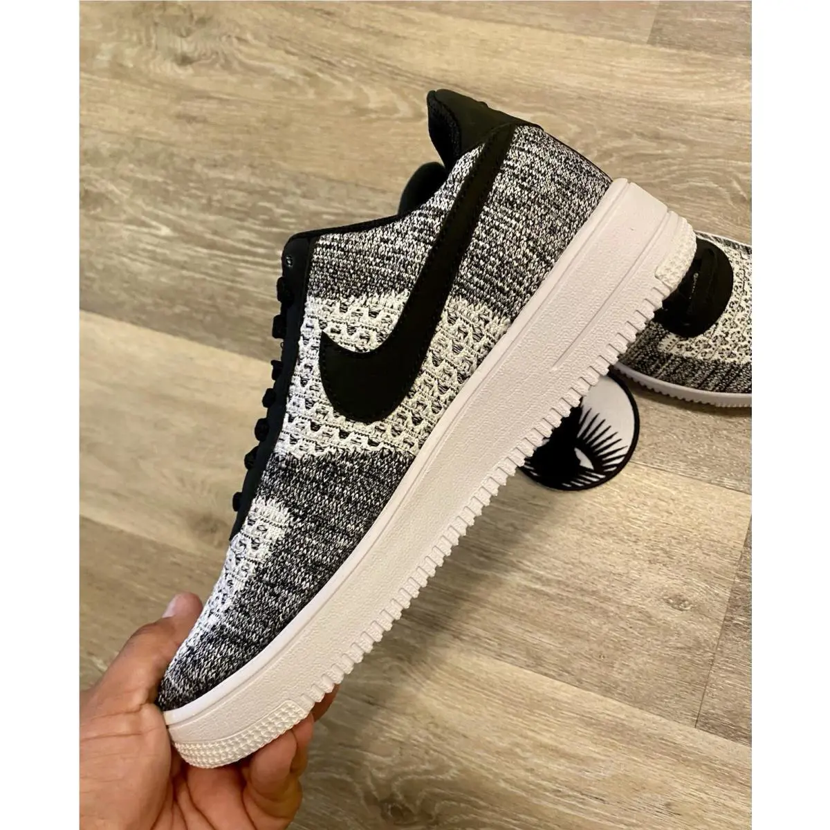 Nike shoes - Nike Air Force 1 Flyknit 2.0 - AV3042-001 - Black/Pure Platinum-Black-White 3