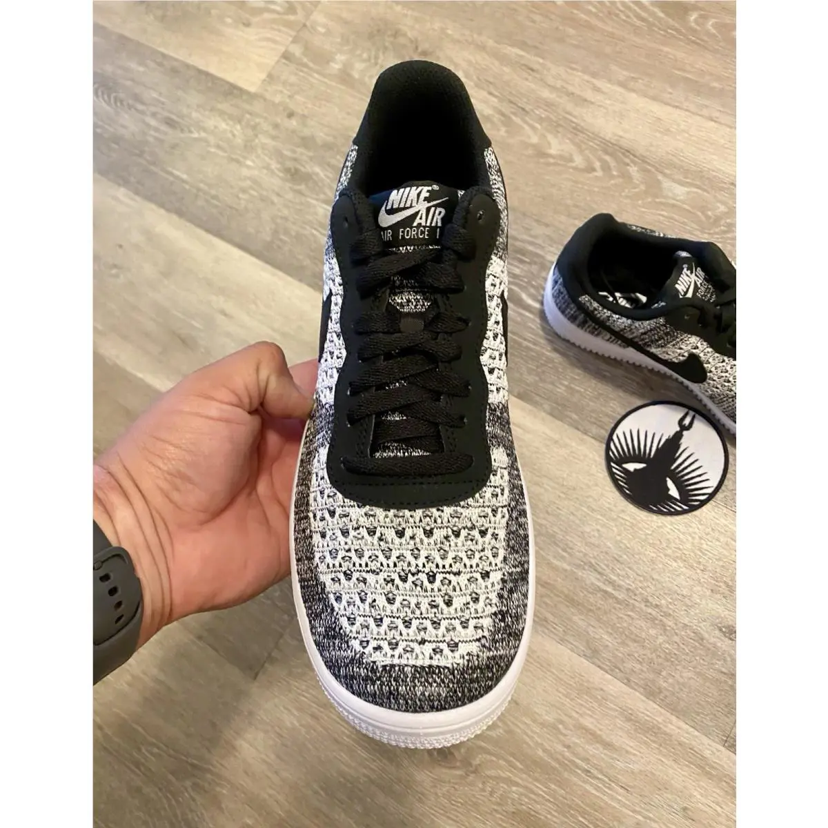 Nike shoes - Nike Air Force 1 Flyknit 2.0 - AV3042-001 - Black/Pure Platinum-Black-White 4