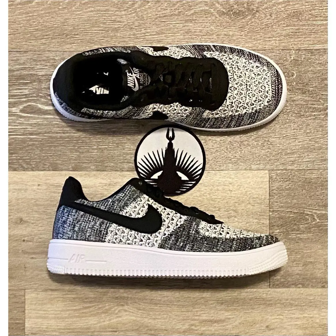 Nike shoes - Nike Air Force 1 Flyknit 2.0 - AV3042-001 - Black/Pure Platinum-Black-White 5
