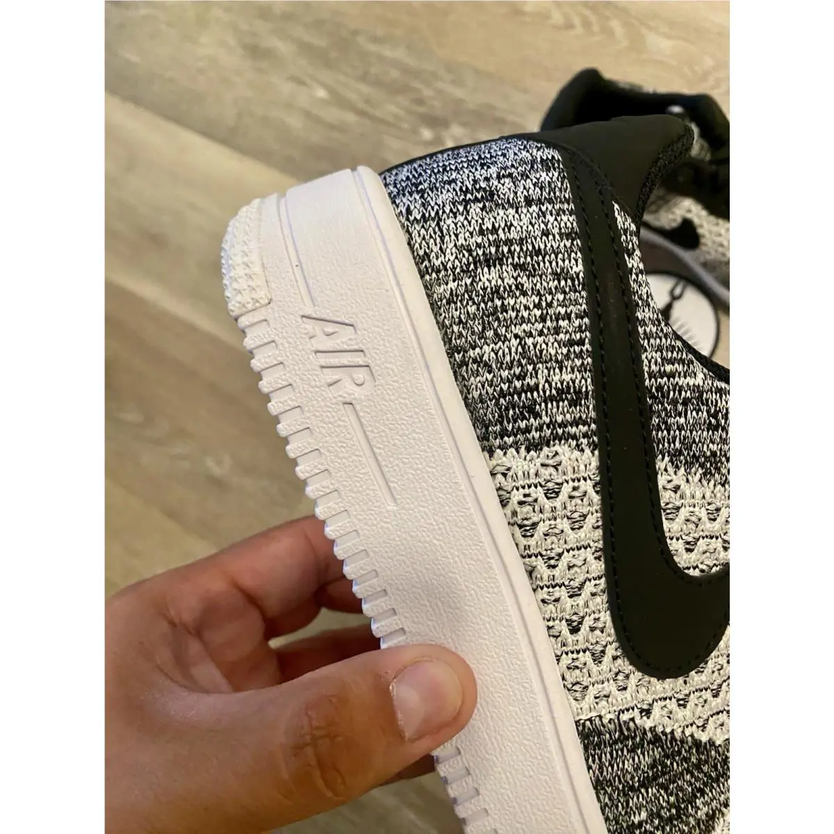 Nike shoes - Nike Air Force 1 Flyknit 2.0 - AV3042-001 - Black/Pure Platinum-Black-White 7