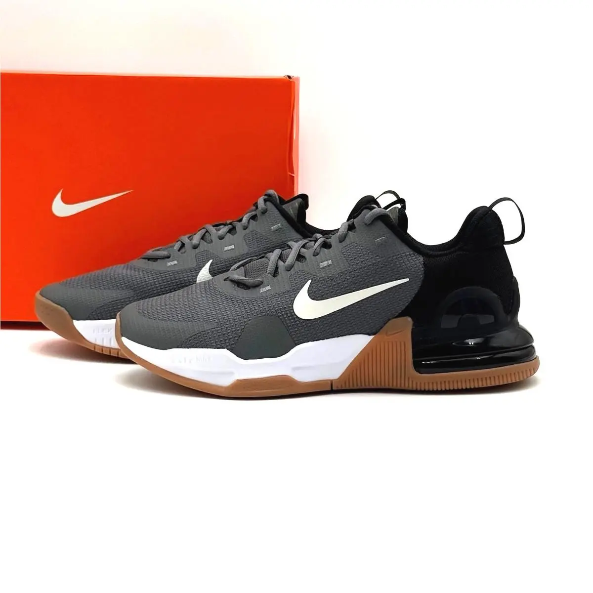 Size 9 Men’s Nike Air Max Alpha Trainer 5 Running Shoes Grey Black DM0829-008