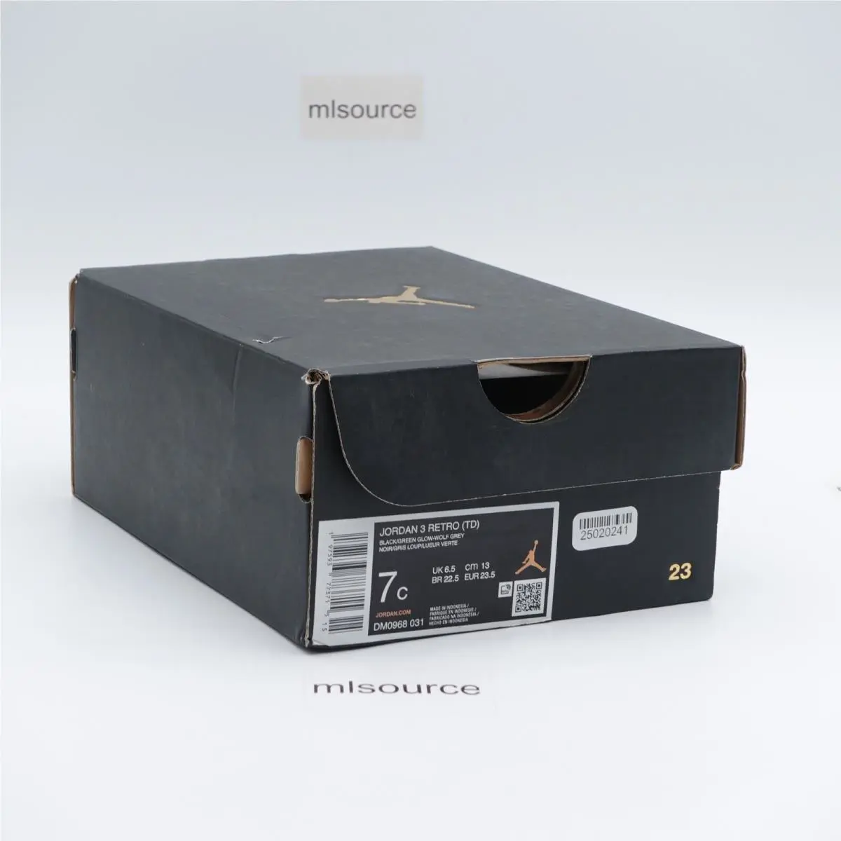 Nike shoes - Jordan 3 Retro - Retro - DM0968-031 - Black, Manufacturer: Black/Green Glow/Wolf Grey (UPC: 197593773715) 5