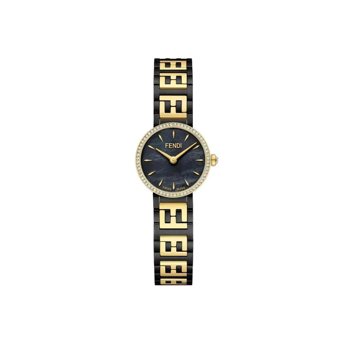 Fendi Forever Two-tone Diamond Bracelet Ladies` Watch - Black/gold F103220801