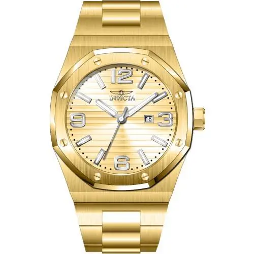 Invicta 48mm Men`s Huracan Quartz All Gold Tone 100m Bracelet SS Watch