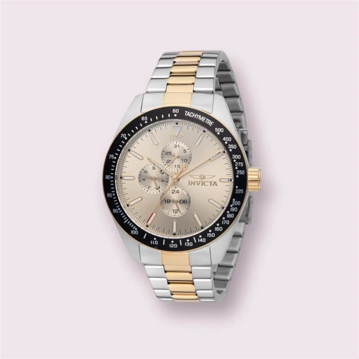 Invicta Aviator Storm Quartz Stainless Steel Gold Dial Men`s Watch 48862