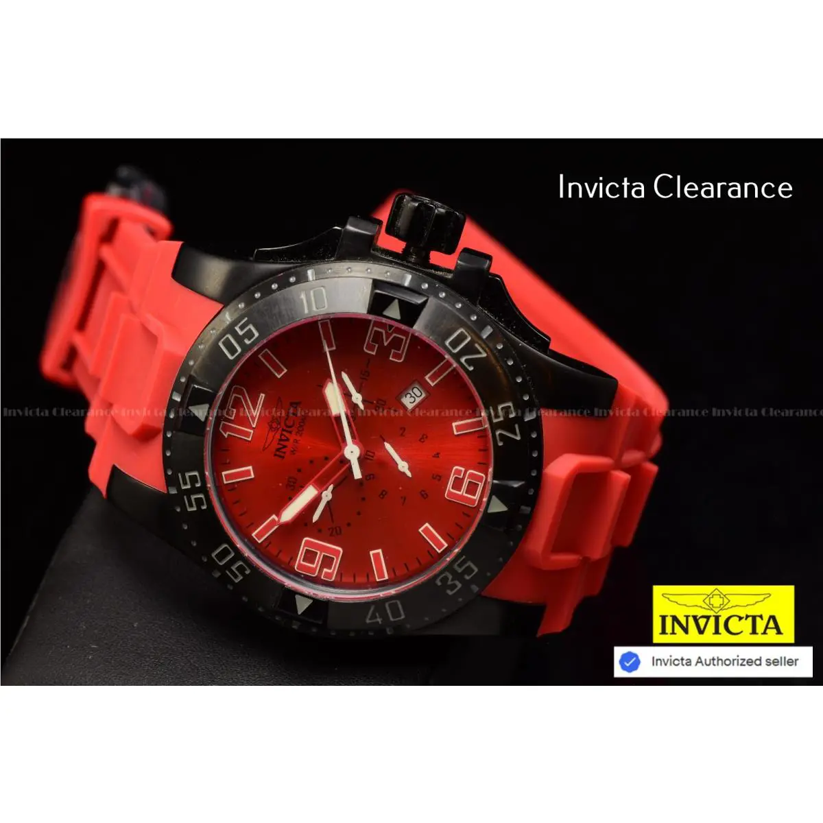 Invicta Men`s 11922 Excursion Sport Chronograph Red Dial Red Polyurethane Watch