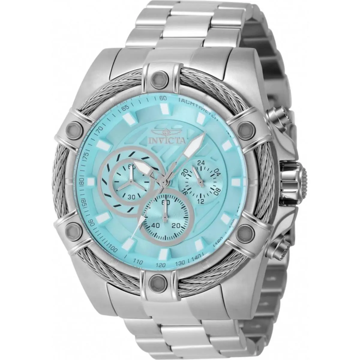 Invicta Men`s Watch Bolt Quartz Light Blue Dial Stainless Steel Bracelet 48865