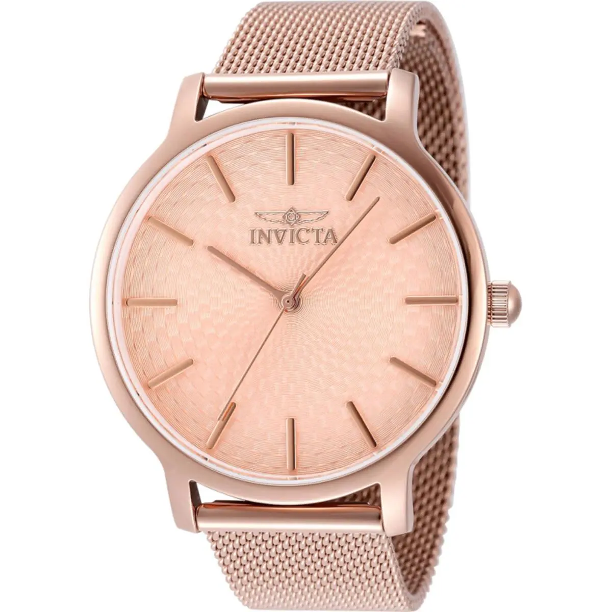 Women`s Watch Wildflower Quartz Rose Gold Dial Steel Mesh Bracelet 48974 by Invicta