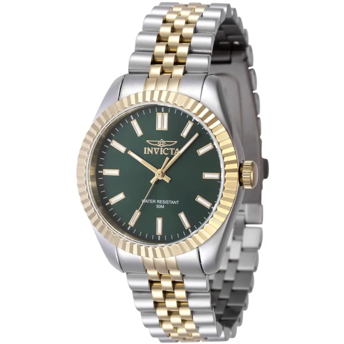 Invicta Women`s Watch Specialty Quartz Green Dial Two Tone Bracelet 47501 - Dial: Green, Band: Silver, Yellow