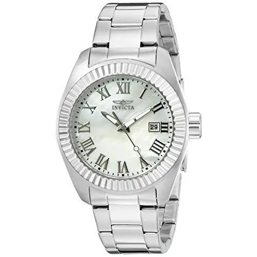 Invicta Women`s Angel Quartz 3 Hand White Dial Stainless Steel Watch 20315