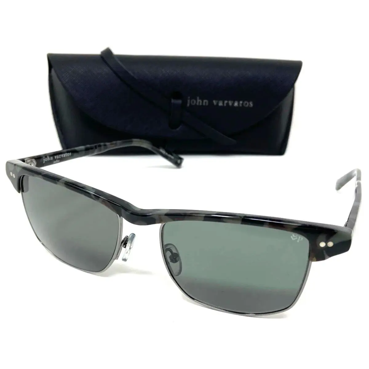 John Varvatos Soho V606 Smoke Tort/green Polarized Lens Sunglasses 54-17 Japan