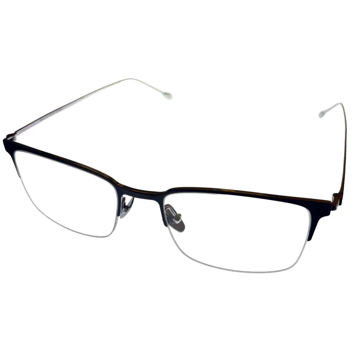 John Varvatos Rectangle Mens Black Silver Eyewear Metal Frame V172. 55mm