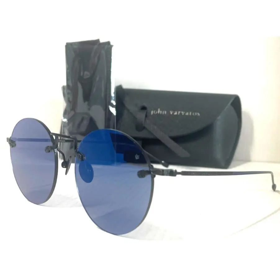 John Varvatos Artisan V525 Matte Black/blue Mirror Lens Sunglasses 51-20 Japan