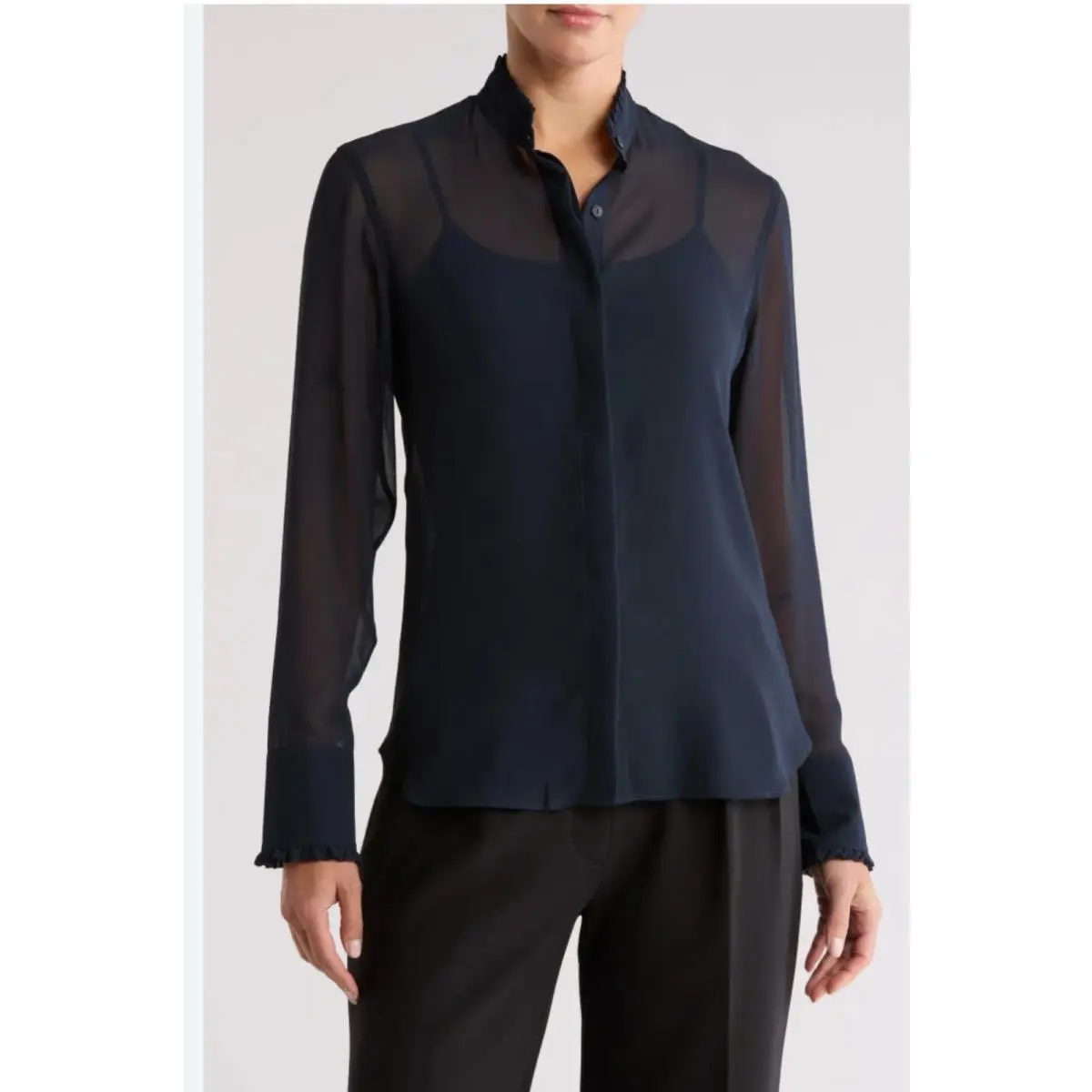 Rag Bone Women’s Blouse Jojo Button-up Top Navy Size: XL