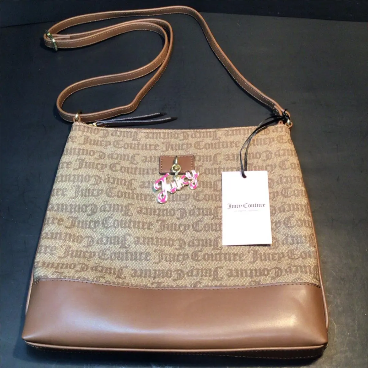 Chestnut Chino Crossbody Purse Brown Logo Handbag Shoulder Bag by Juicy Couture
