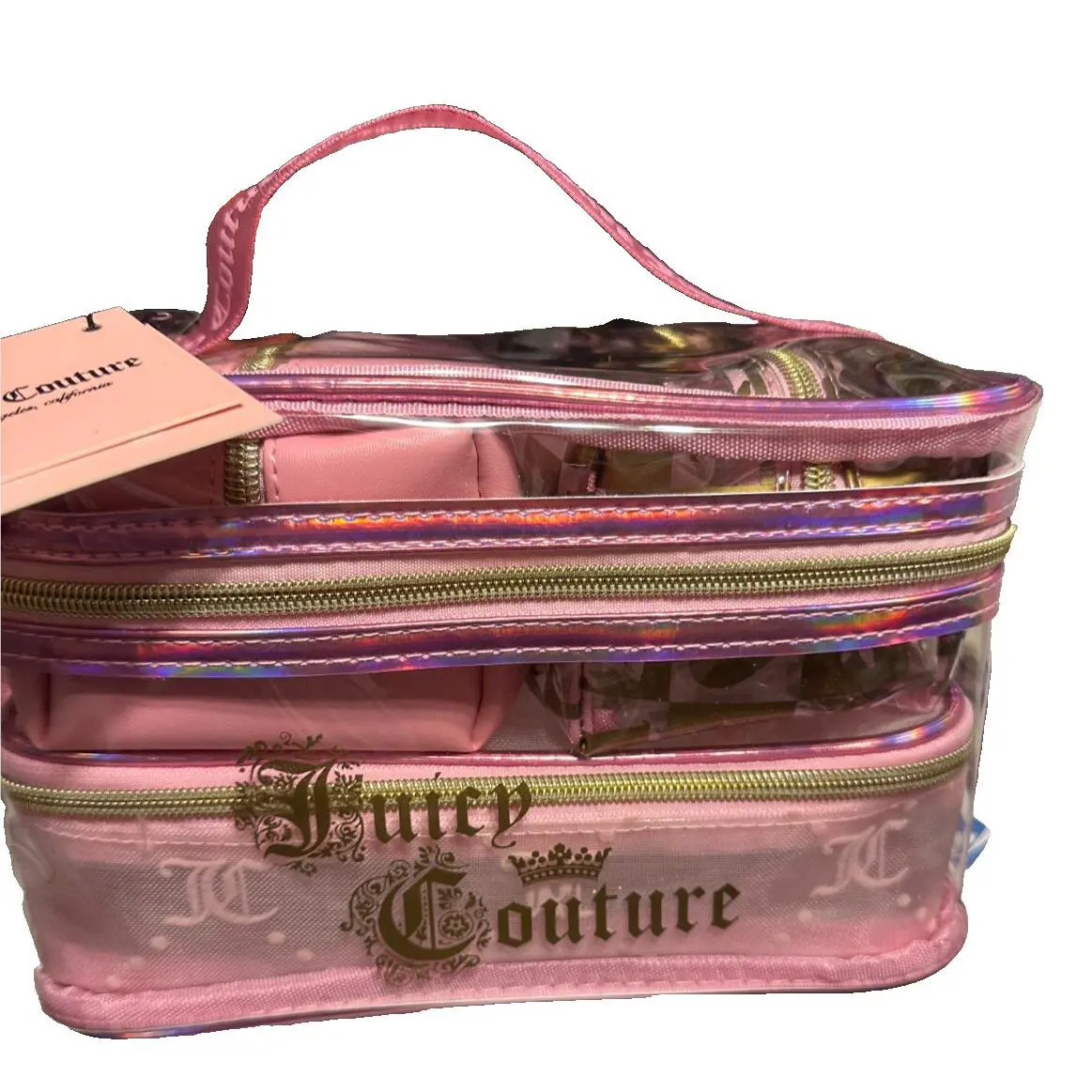 Juicy Couture Travel Set Bag Clear Pink Q Make Offer