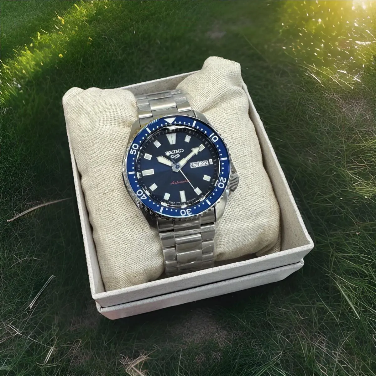 Seiko 5 Skx Sports SRPL83 Automatic Blue Dial Steel Bracelet Watch Japan Made