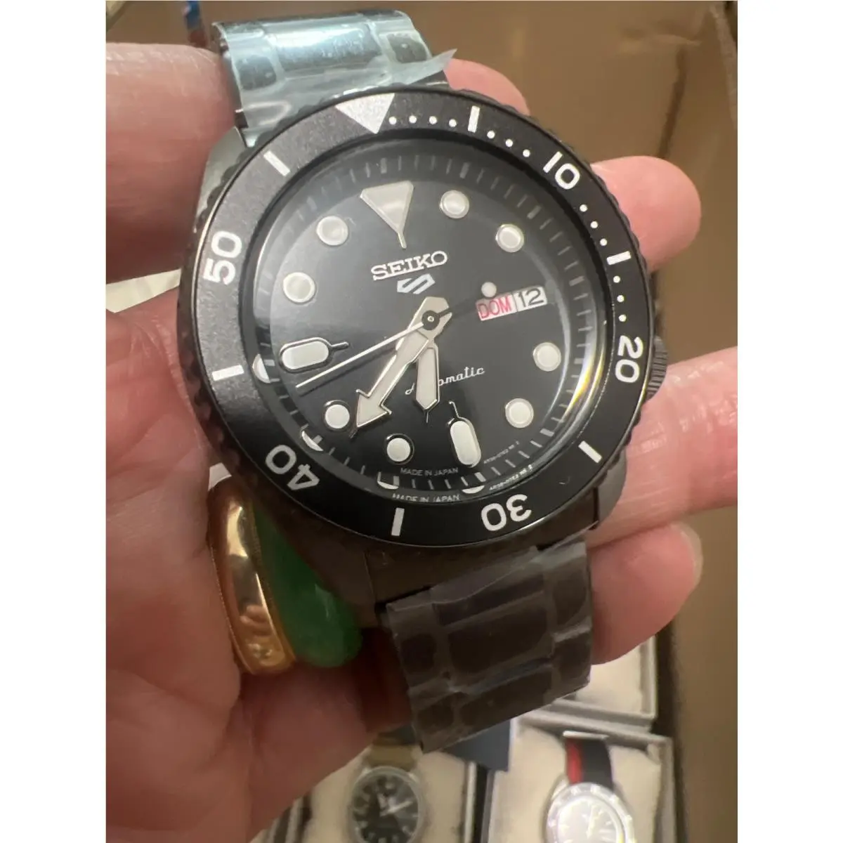Seiko 5 Sports SRPD65 Men`s Black Ion Black Dial Automatic Watch