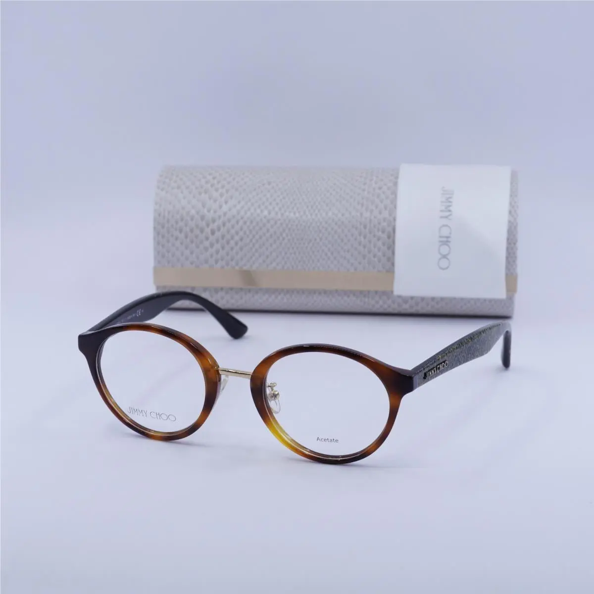JC197/F 0OCY 00 Havana with Glitter 48mm Eyeglasses by Jimmy Choo