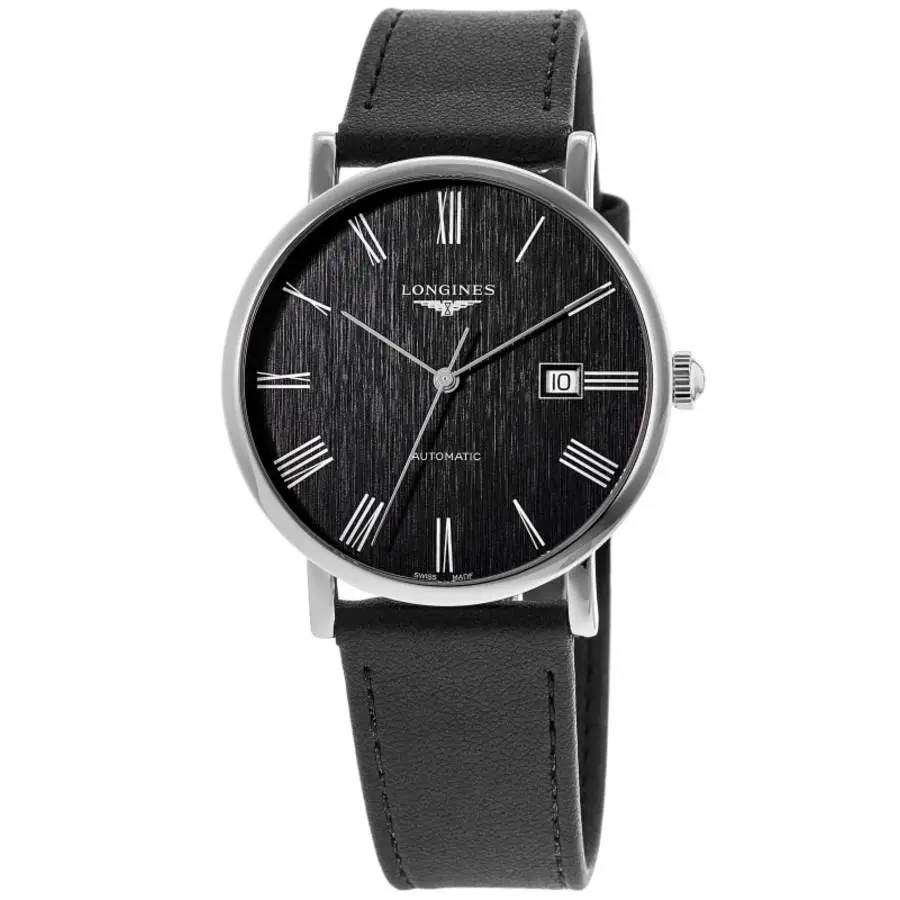 Elegant Collection Grey Dial Leather Men`s Watch L4.911.4.71.2 by Longines