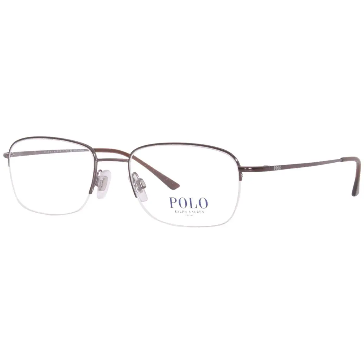 Polo Ralph Lauren PH1001 9002 Eyeglasses Men`s Shiny Gunmetal Semi Rim 53mm