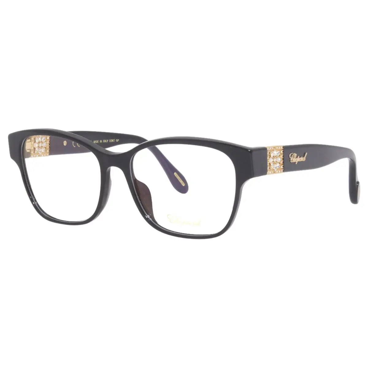 Chopard VCH304S 0700 Eyeglasses Frame Women`s Black/23KT Gold Plated 54mm