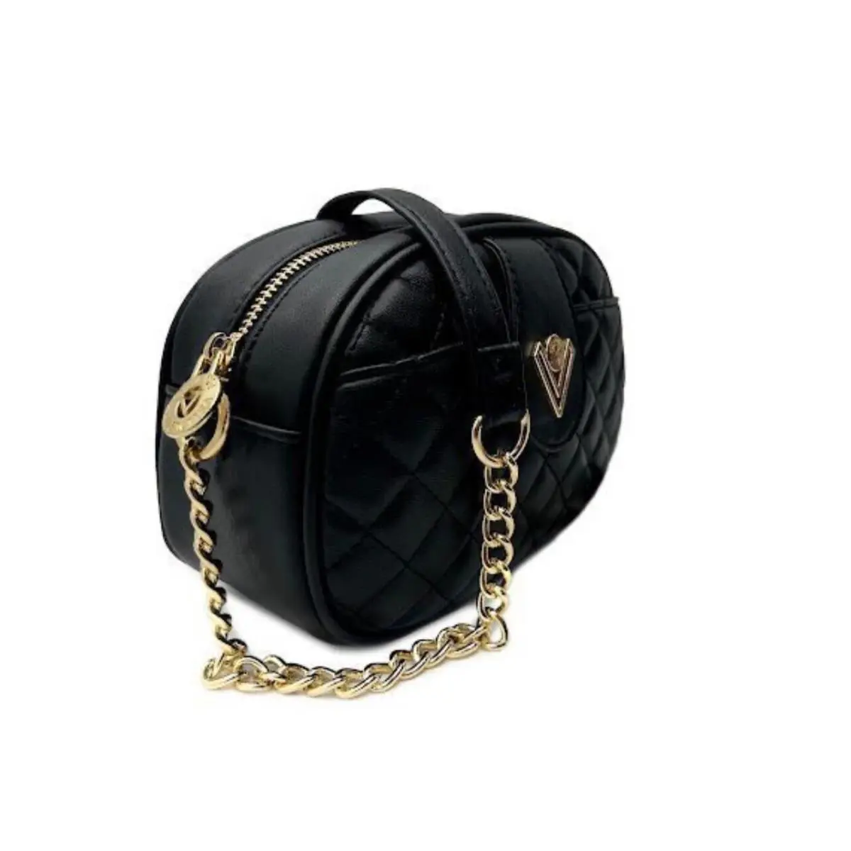 Valentino Orlandi Camera Bag V-2000 - Handle/Strap: Gold, Exterior: Black, Lining: Black