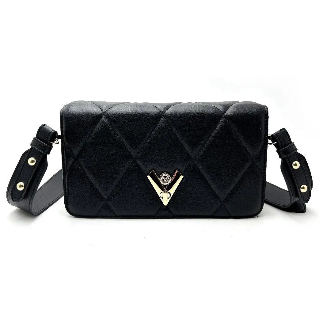 Valentino Orlandi Black Diamond Quilted Bag Purse Shoulder Strap