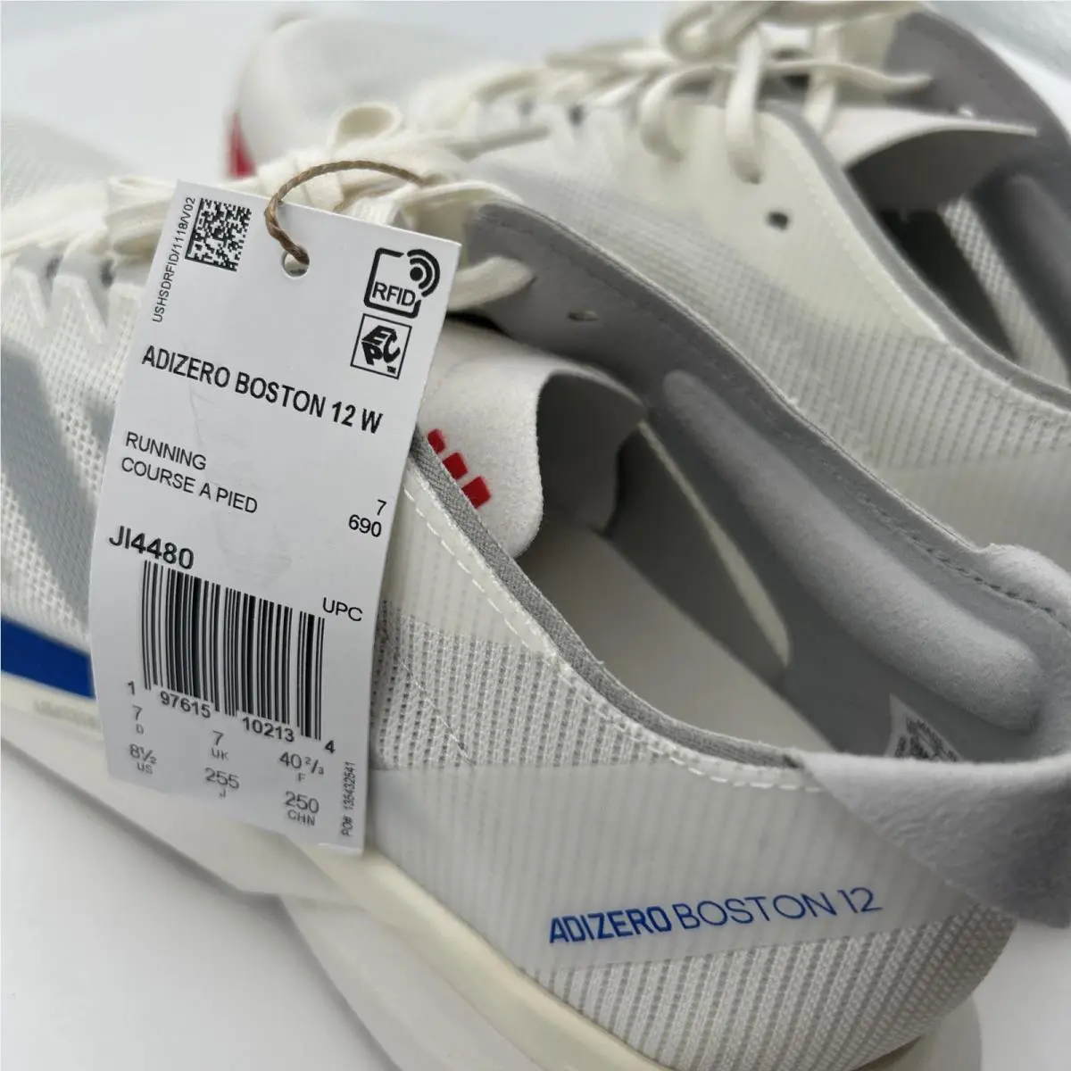 Adidas shoes - adidas Adizero Boston 12 - Adizero Boston - JI4480 - White Silver Fuschia Blue (UPC: 0197615102134) 7