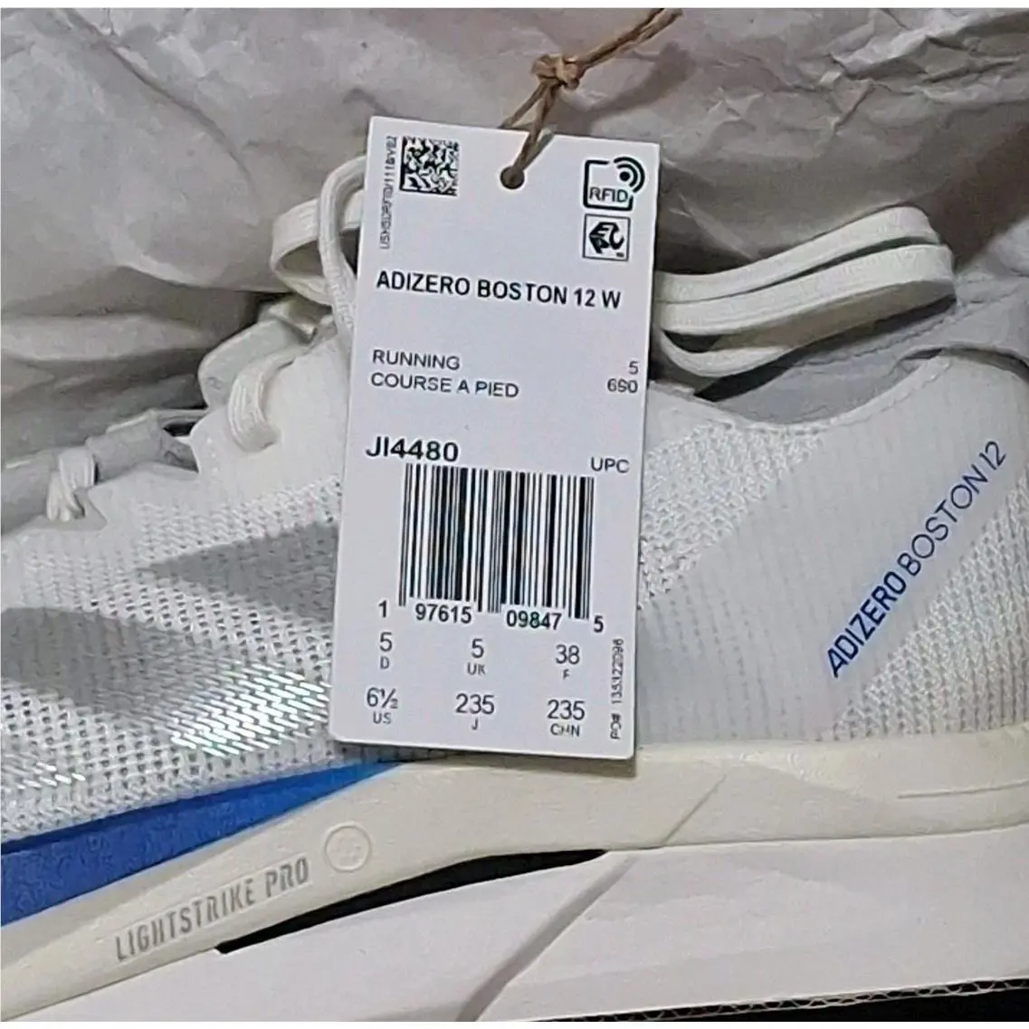 Adidas shoes - adidas Adizero Boston 12 - Adizero Boston - JI4480 - White Silver Fuschia Blue (UPC: 0197615102134) 14