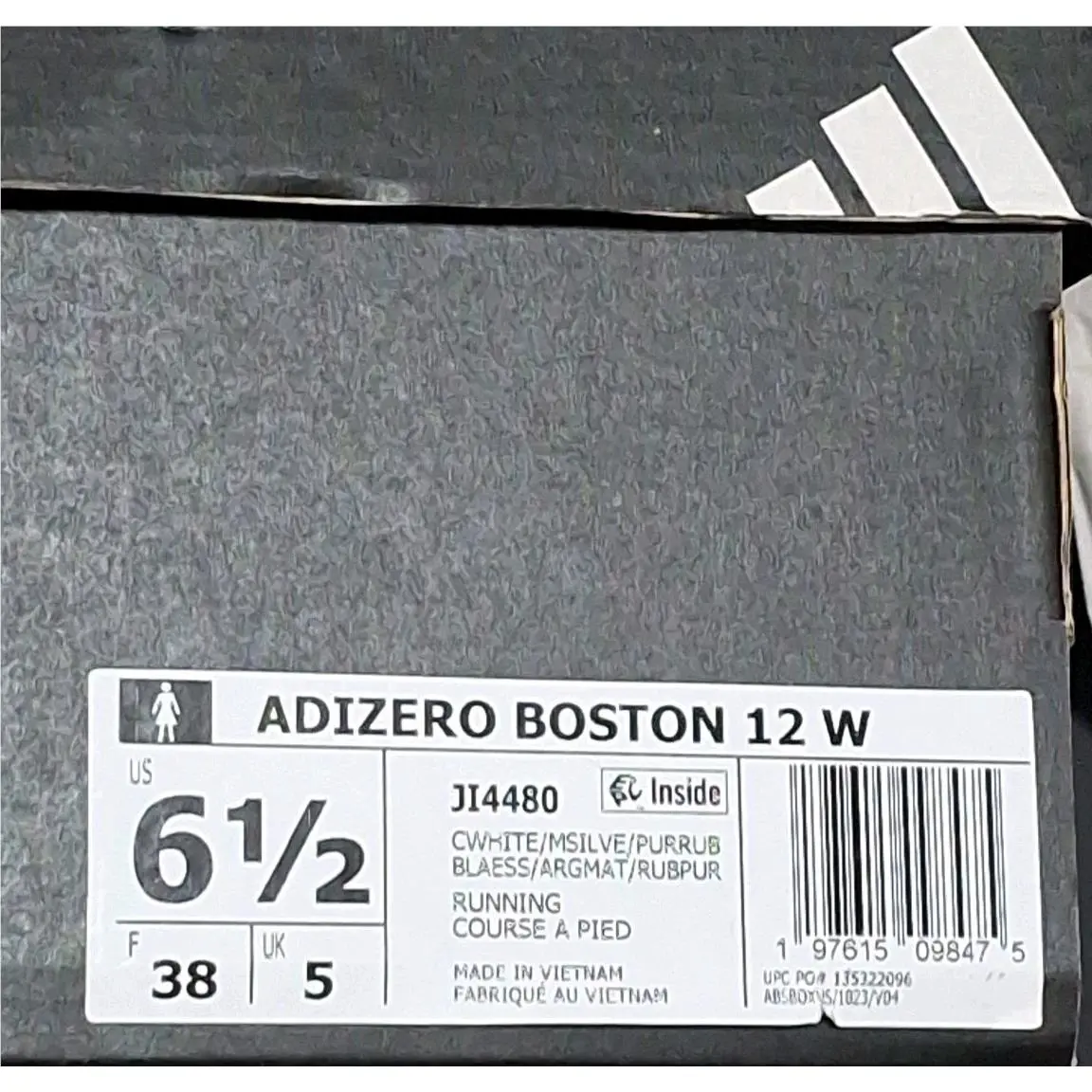 Adidas shoes - adidas Adizero Boston 12 - Adizero Boston - JI4480 - White Silver Fuschia Blue (UPC: 0197615102134) 15