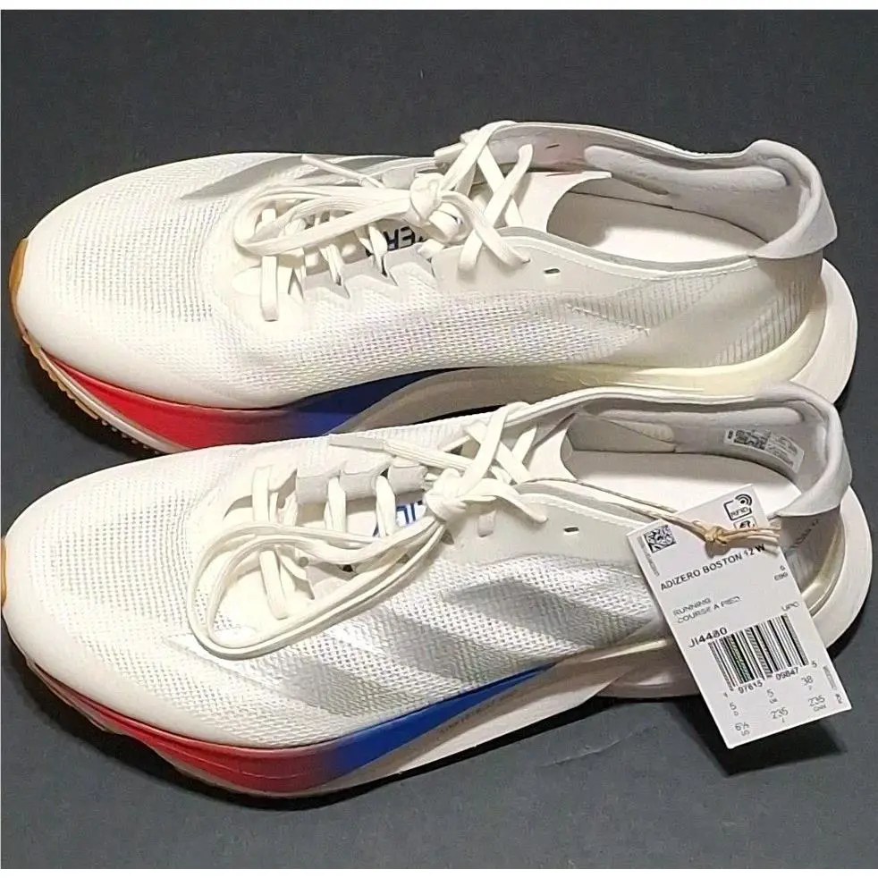 Adidas shoes - adidas Adizero Boston 12 - Adizero Boston - JI4480 - White Silver Fuschia Blue (UPC: 0197615102134) 7