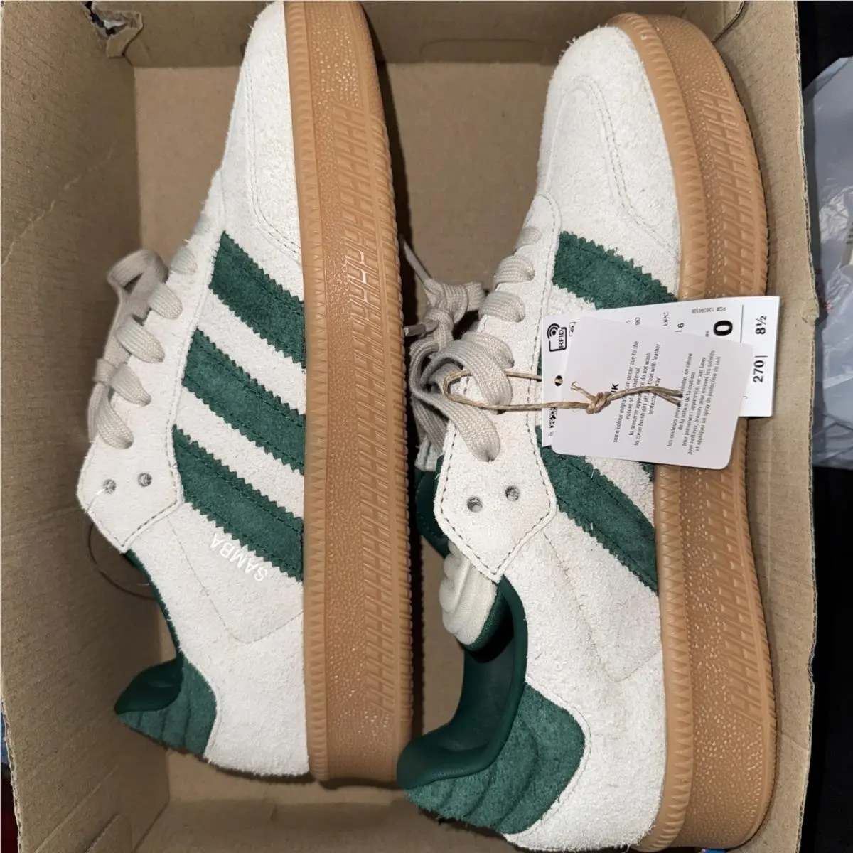 Size 9.00- Adidas Samba Xlg Putty Grey Collegiate Green JI3197