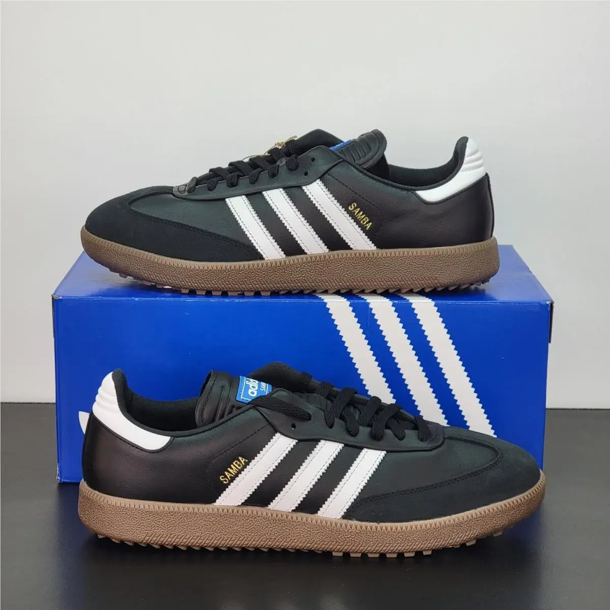 Adidas Samba OG Men`s Size 12 Golf Shoes Black White Athletic Casual Sneakers