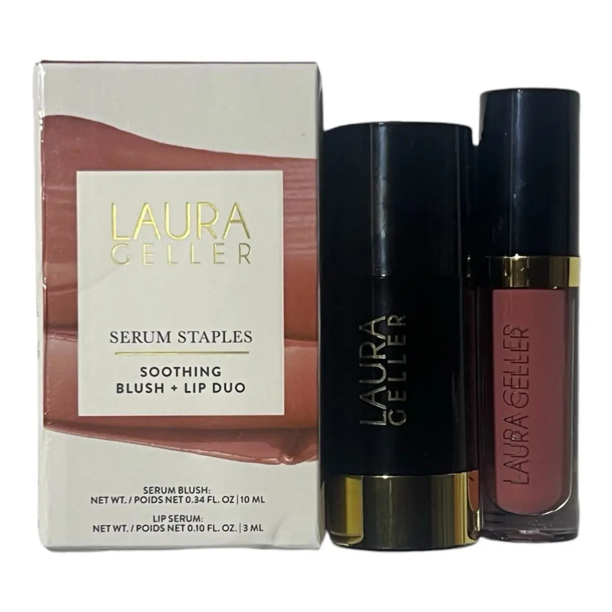 Laura Geller Serum Staples Soothing Blush + Lip Duo - Serum Blush Cheek Tint Practical