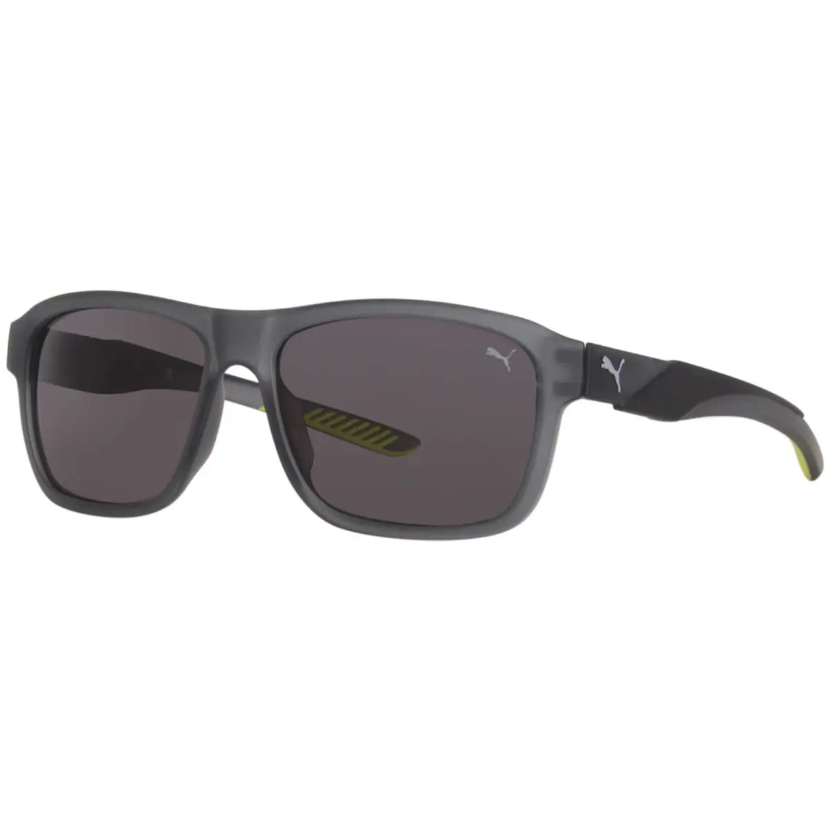 Puma PU0377S 001 Sunglasses Men`s Grey/smoke Lenses Square Shape 57mm