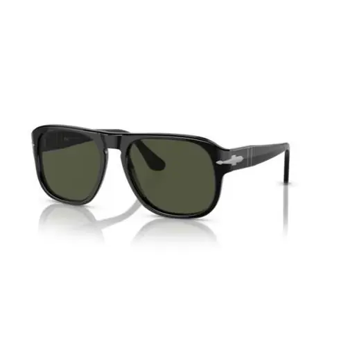 Persol 0PO3310S Jean 95/31 Black/green Unisex Sunglasses - Frame: Black, Lens: Green