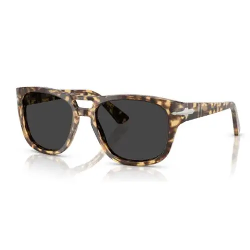 0PO3366S 105648 Brown Beige Tortoise/black Polarized Men`s Sunglasses by Persol