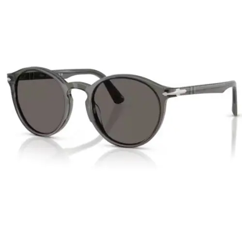 Persol 0PO3171S 1103B1 Taupe Grey Transparent/dark Grey Round Men`s Sunglasses