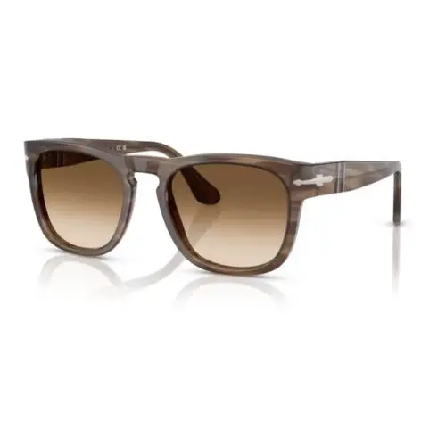 Persol 0PO3333S Elio 120851 Striped Brown/brown Gradient Square Men`s Sunglasses - Frame: Striped brown, Lens: Gradient brown