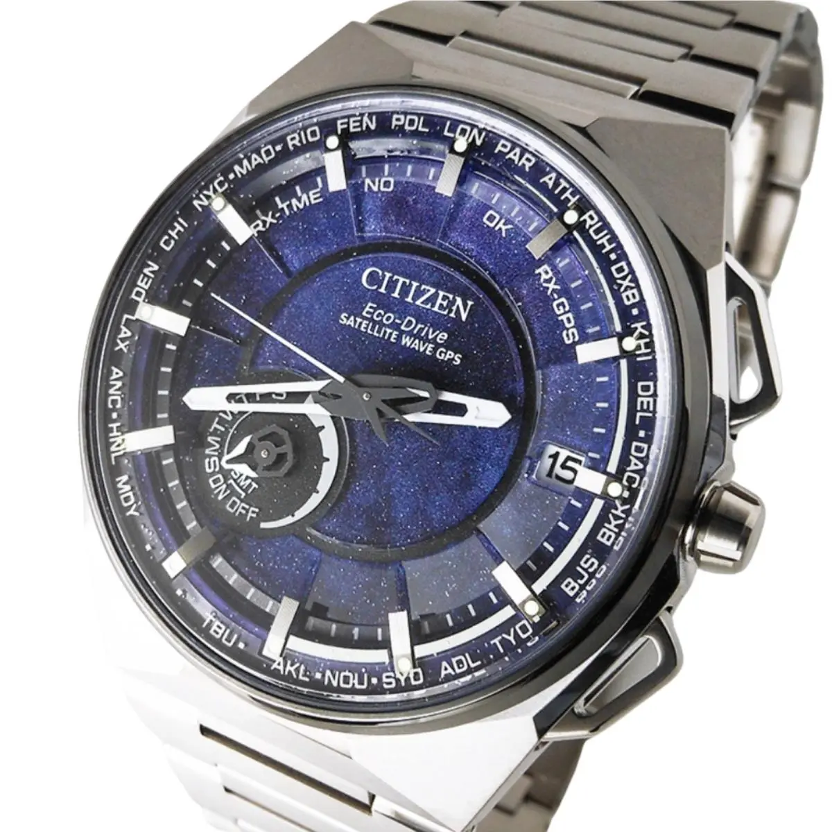 Citizen Satellite Super Titanium Eco-drive Blue Dial Men`s Watch CC3097-52L