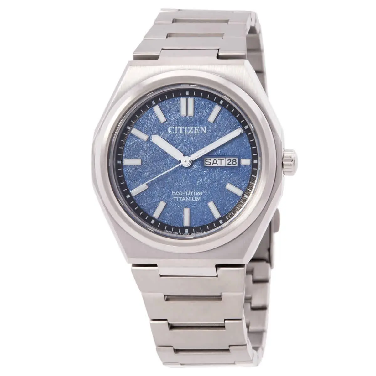 Citizen Zenshin Three-hand Blue Dial Men`s Watch AW0130-85L - Blue, Dial: Blue, Band: Silver-tone