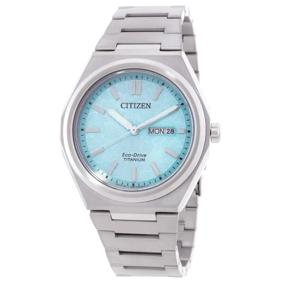 Citizen Zenshin Eco-drive Turquoise Dial Men`s Watch AW0130-85M - Green, Dial: Turquoise, Band: Silver-tone