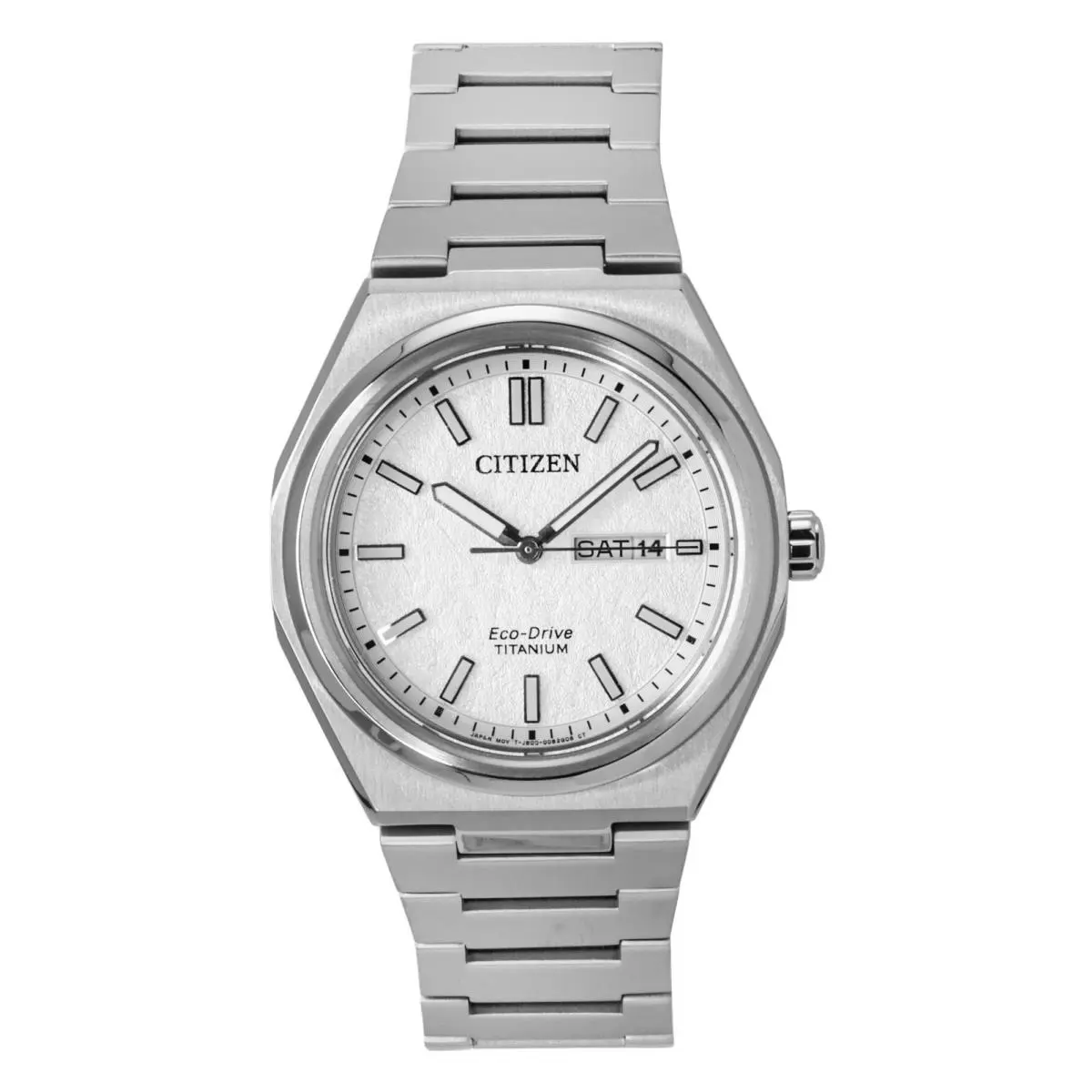 Zenshin Super Titanium White Dial Eco-drive AW0130-85A 100M Men`s Watch by Citizen
